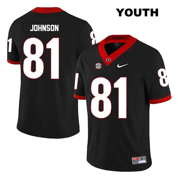 Georgia Bulldogs Youth Jaylen Johnson #81 NCAA Legend Authentic Black Nike Stitched College Football Jersey ORX7356QZ